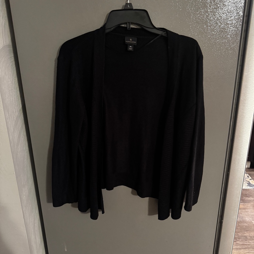 Black Open Front Cardigan